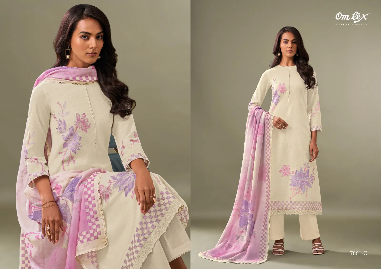 Viviana By Omtex Cotton Silk Embroidery Dress Material Exporters In India